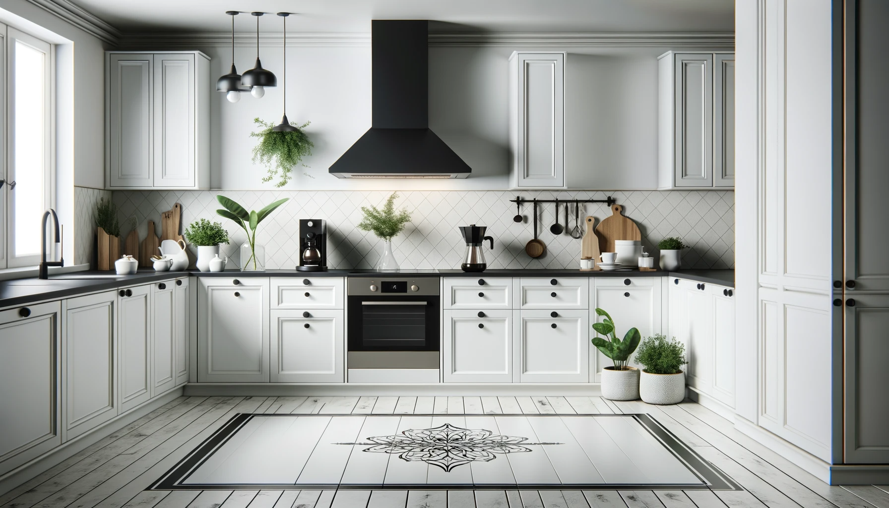 Elegant white kitchen renovation with modern design